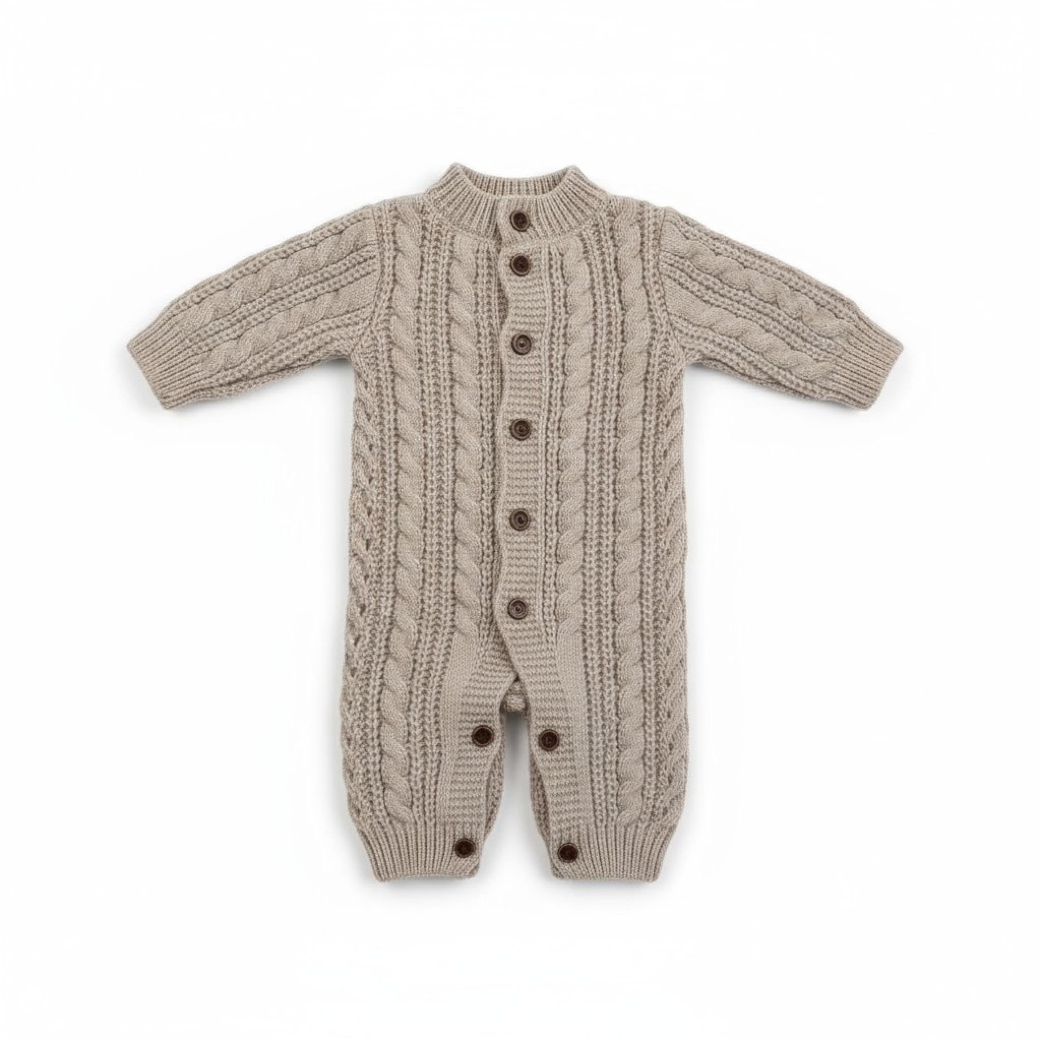 Soft Touch 4RM16-BI 5023797315541 STRM16-BiS Biscuit Cable Romper (0-12 months)