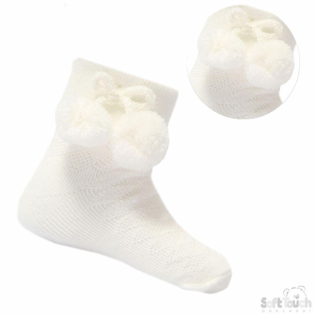 Soft Touch 4S08-C 5023797 401602 STS10-C Diamond Pom pom socks (0-24 months)