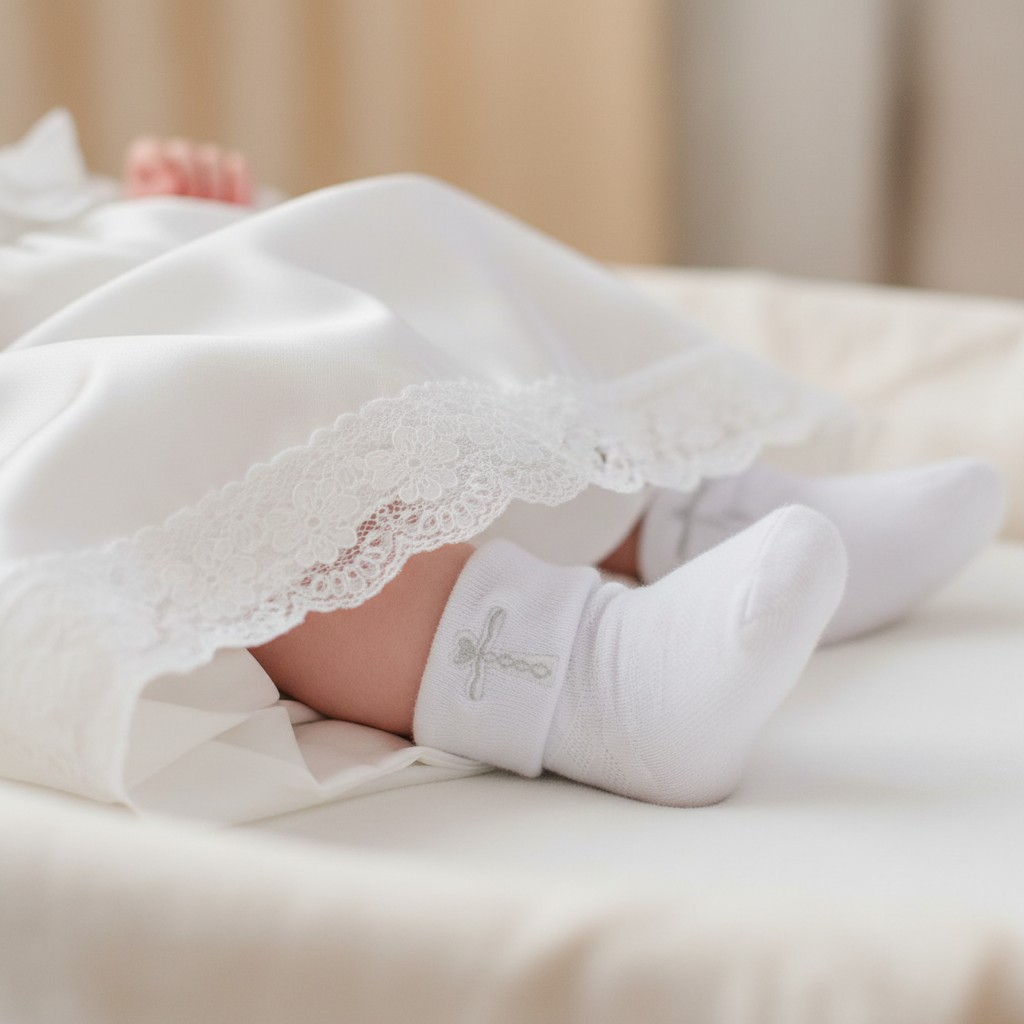 Soft Touch 5023797406652 STS11-G Socks with Silver Cross (0-12 months)