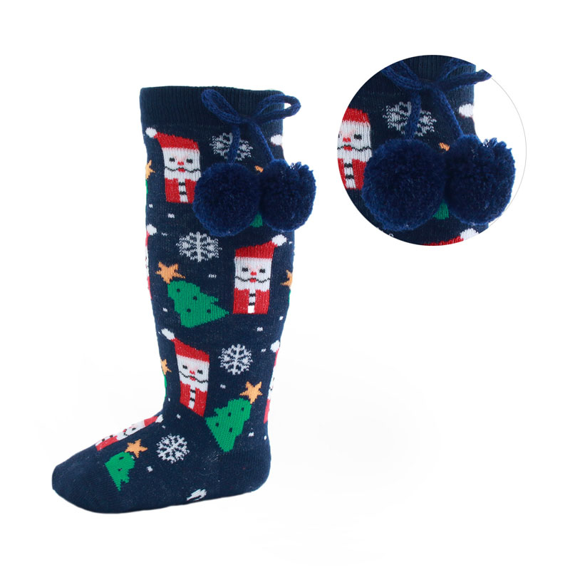 Soft Touch  5023797402616 STS135-X-N Christmas Knee High Pom Pom Socks (NB-18 months)