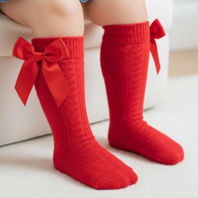 STS141-R Red Adorable Heart Knee Socks with Bow (0-24 months)