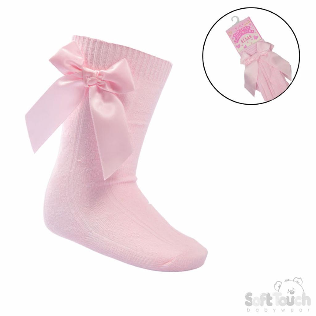 Soft Touch 4S141-P 5023797405549 STS141-P Pink Adorable Heart Knee Socks with Bow (0-24 m)