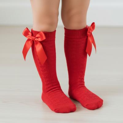 STS151-R Red Adorable Knee Socks with Bow (2-9 years)