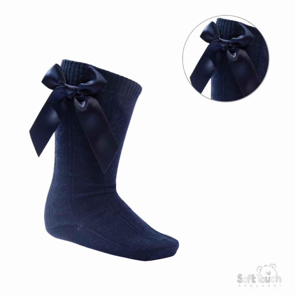 Soft Touch 4S141-N 5023797405648 STS151-N Navy Adorable Knee Socks with Bow (2-9 years)