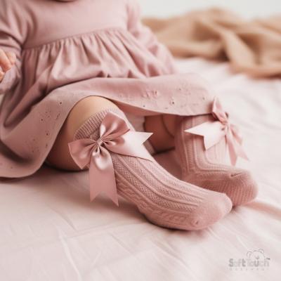 STS350-RO-06 Elegance Rose Gold Bow Sock (0-6 months)