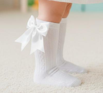 STS350-W Elegance White Bow Sock (0-24 months)