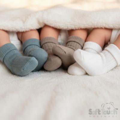 STS382-SG  Sage Green Triple Pack Sock  ( NB - 12m)