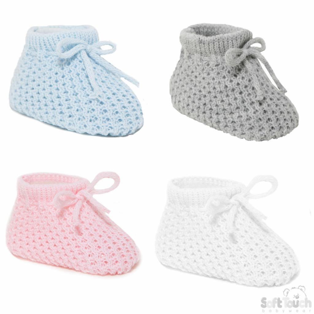 Soft Touch 3S401 N/A STS401Ass Booties   Pink/Sky/Grey/White
