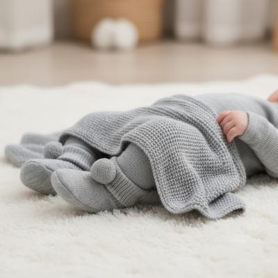 STS408-G Grey Pom Pom Booties