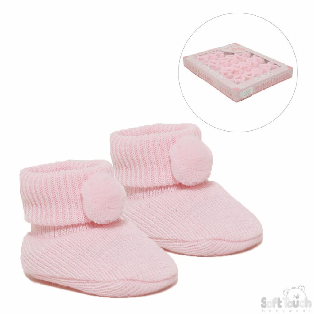 Soft Touch 3s408-p 5023797211898 STS408-P Pink Pom Pom Booties