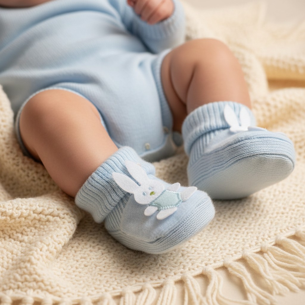 Soft Touch 3S424 * STS424B Blue "Bunny" Booties