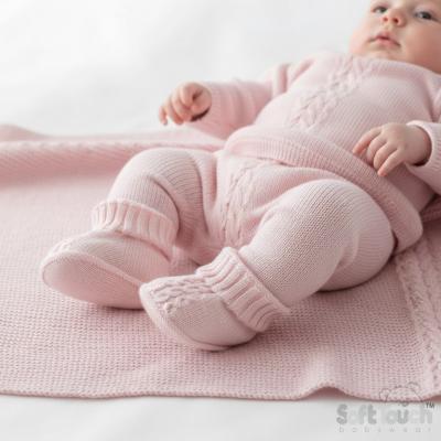 STS440-P Pink Chain Knit Booties (newborn +)
