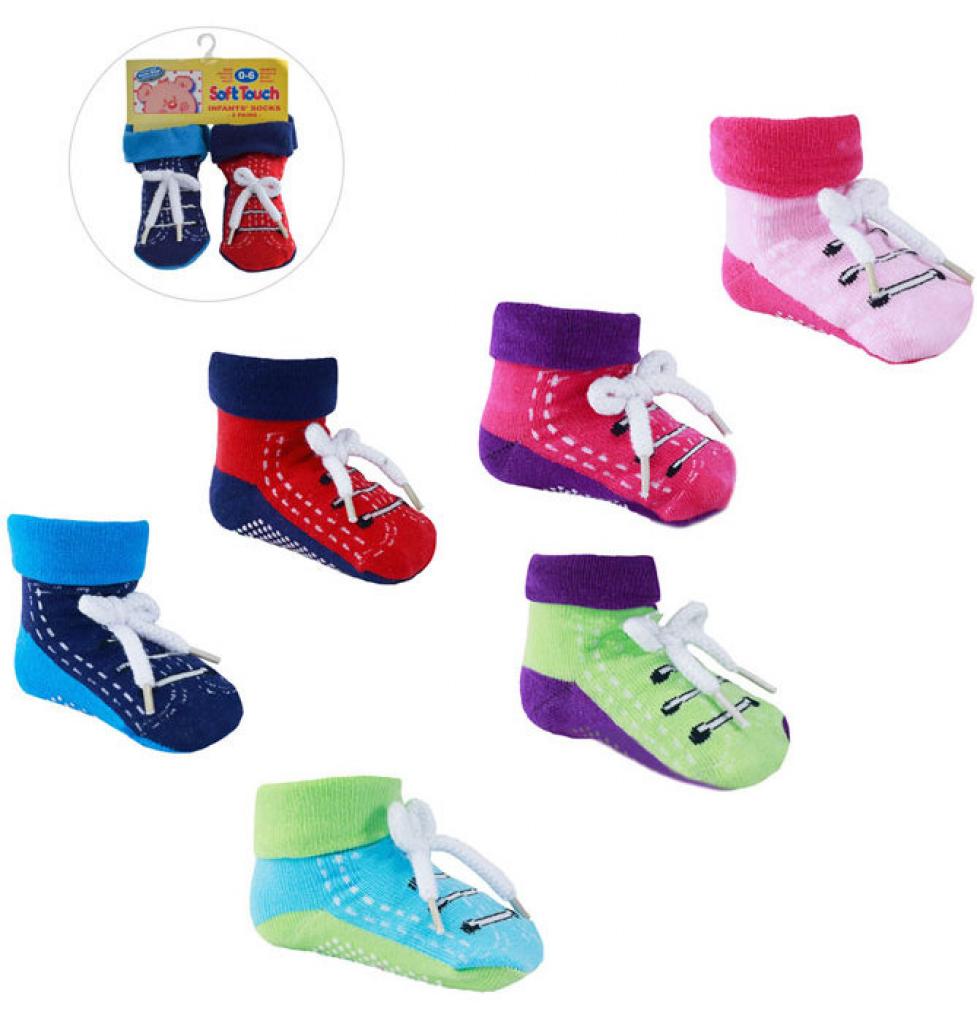 Soft Touch  5023797400537 STS81 Twin Pack Multicolour lace socks (Nb-12months)