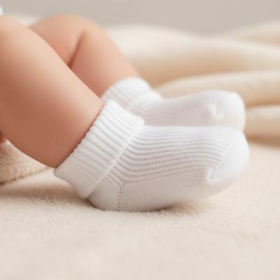 STS900-W  White Twin Pack Turn-over Socks  (Newborn)