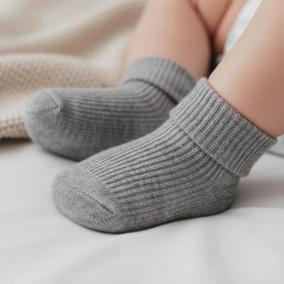 STS901-G-BP  Grey Turn-over Socks  (0-3 months)