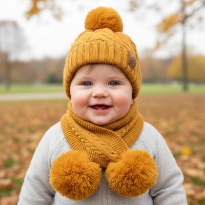 STSC12M  Mustard Yellow Elegance Scarf with Pom Poms  (Nb-24)