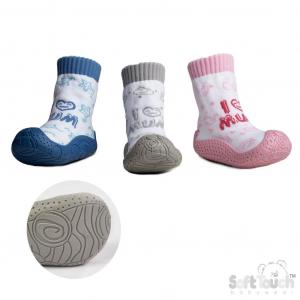 Soft Touch  5023797210501 STSN174-M Love Mum Soled socks (9-21 months)