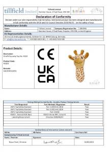 Soft Touch 4SQ58 5023797611476 STSQ58 Giraffe Squeaky Toy