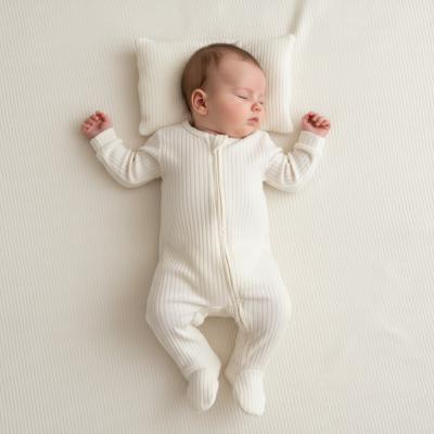 STSS4600-MA-36 Marshmallow Ribbed SleepSuit ( 3-6 months)