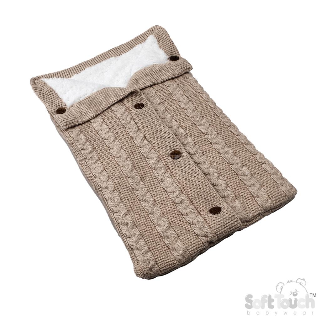 Soft Touch Zero  5023797314636 STSW800-Bi Biscuit "Zero "Swaddle Wrap (0-3 months)