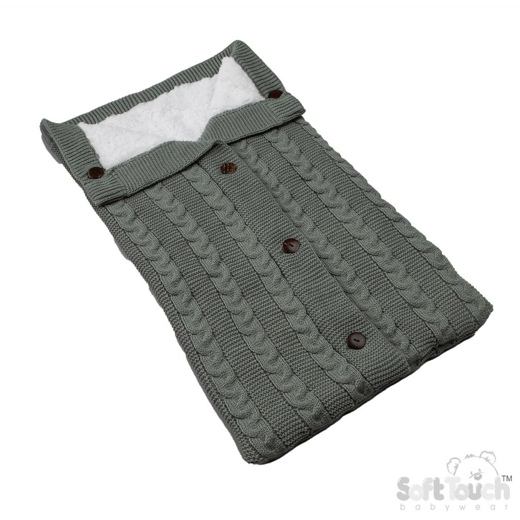 Soft Touch  5023797314643 STSW800-SG Sage Green "Zero "Swaddle Wrap (0-3 months)
