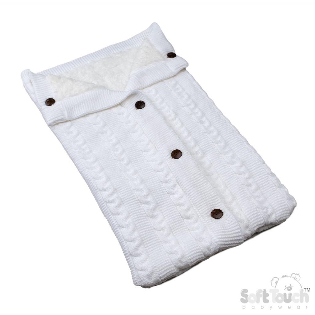 Soft Touch  5023797314582 STSW800-W White "Zero "Swaddle Wrap (0-3 months)