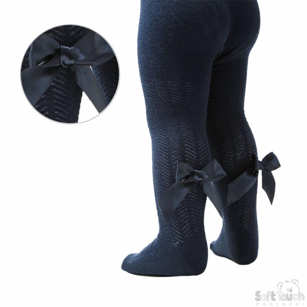 Soft Touch 4T120-N * STT120-n Chevron Tights with Long Bow (Newborn to 24m)