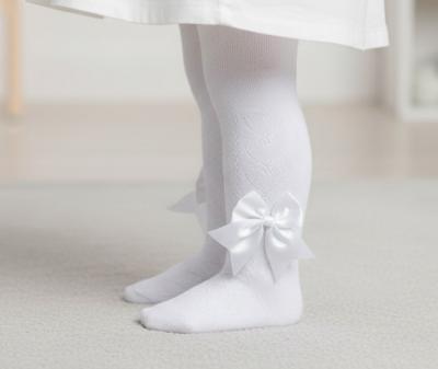 STT122-W White Heart Tights with Large Bow (Newborn to 12m)