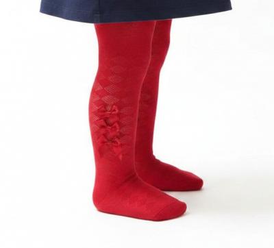 STT124-R  Red Diamond Tights with Three Bows  (Nb-24m)