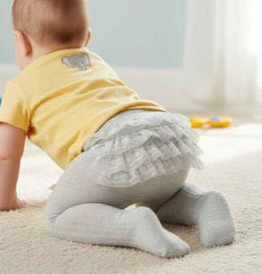 STT126-G Ribbed Tights with Frill ( Newborn -18)