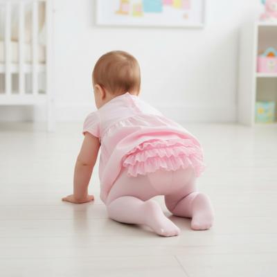 STT126-P Ribbed Tights with Frill (Newborn-18 months)