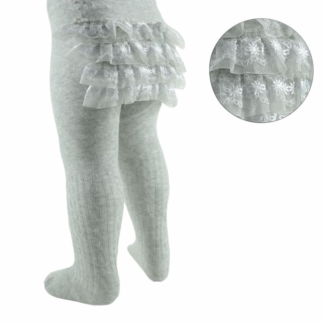 Soft Touch 4T126-G 5023797405181 STT126-g Ribbed tights with Frill ( Newborn -18)