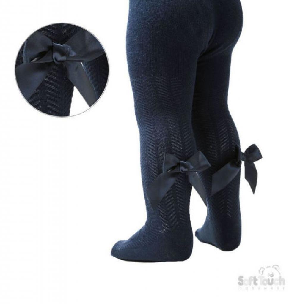 Soft Touch 4T170-COF 5023797405877 STT170-n Navy Chevron Tights with long Bows (2-5 years)