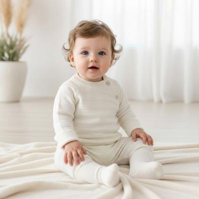 SV2422-i  Ivory Lux Stripe Knitted Two Piece   (0-12 months)