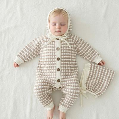 SV26016T Brown Vintage Knit Romper & Bonnet (0-12 months)