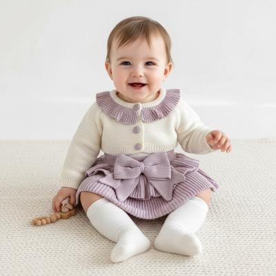 SV26025L Lilac Knit and bow Set (0-12 months)