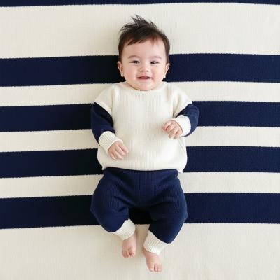 SV2638-N Colourblock knitted outfit (0-12 months)