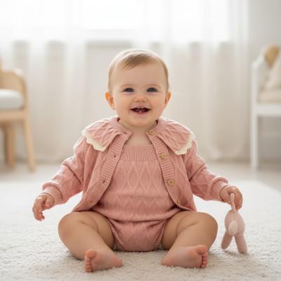 SV701Ppp Pink Lux cardi and Sun dungaree (6-12 months)