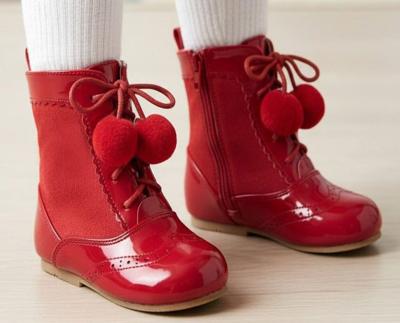 SVSienna-R Pom Pom Boots Red (2-12)