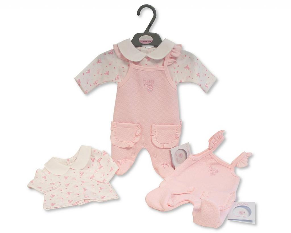 Tiny Chick PB-20-600P 5035320406008 TCLBW20-600P Pink "Hug Me" Dungaree Set (3-8lbs)