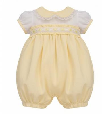 TCLBW20-616Y  "Ribbon and Lace" Romper  (3-8lbs)