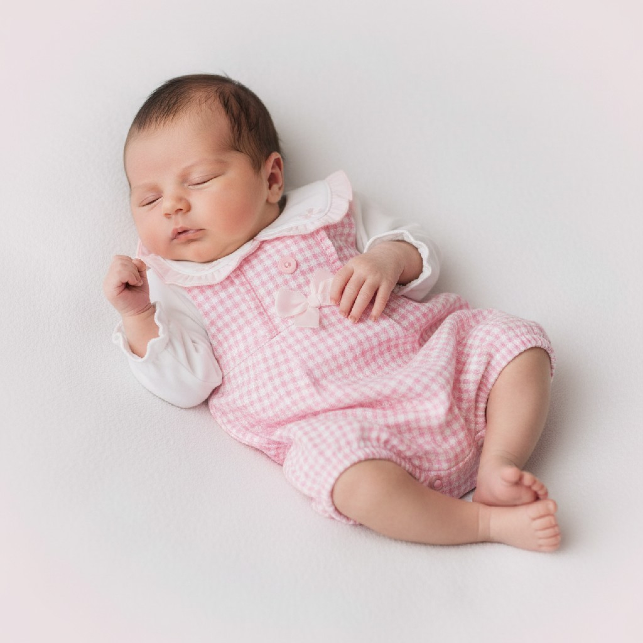 Tiny Chick PB-20-701 5035320207018 TCLBW20-701-P Dogtooth "Frills and Bows" Romper Set (3-8lbs)