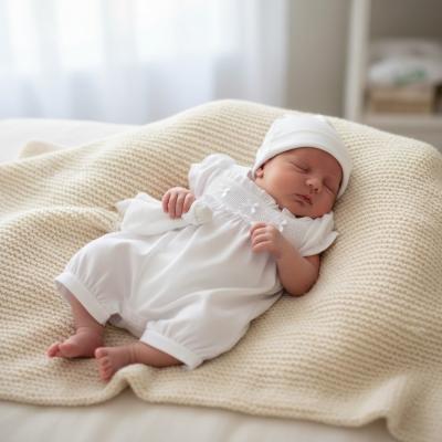 TCLBW20-713W  Smocked Romper  (3-8lbs)