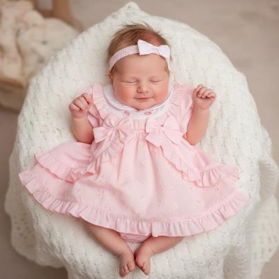 TCLBW20-718pi Broderie Anglaise "Bows" Dress Set (3-8lbs)