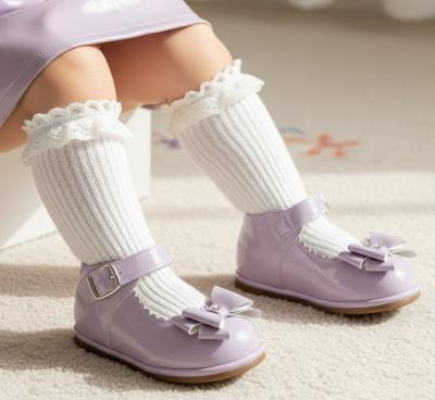 TIB22-2L  Lilac Bow Patent Shoes ( 3 - 10)