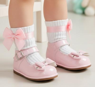 TIB22-2P  Pink Bow Patent Shoes ( 3 - 10)