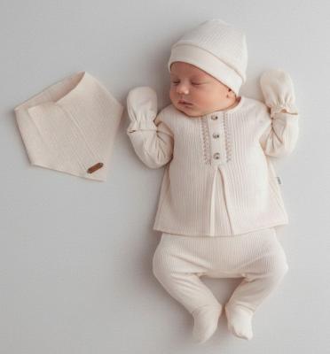 TO5422-E  Ecru Embroidered Layette 5 Piece (0-1 months)