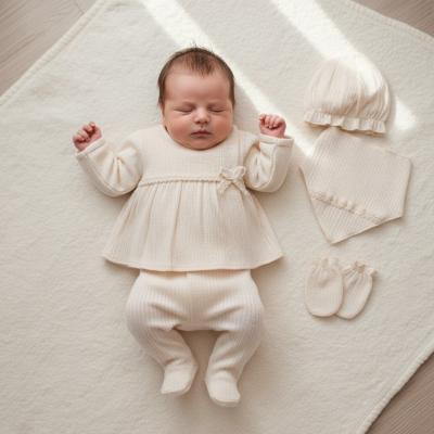 TO5434-E  Ecru Layette 5 Piece  (0-1 months)
