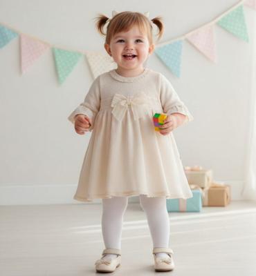 TO5435-E  Bow and Lace Dress  (6-36 months)