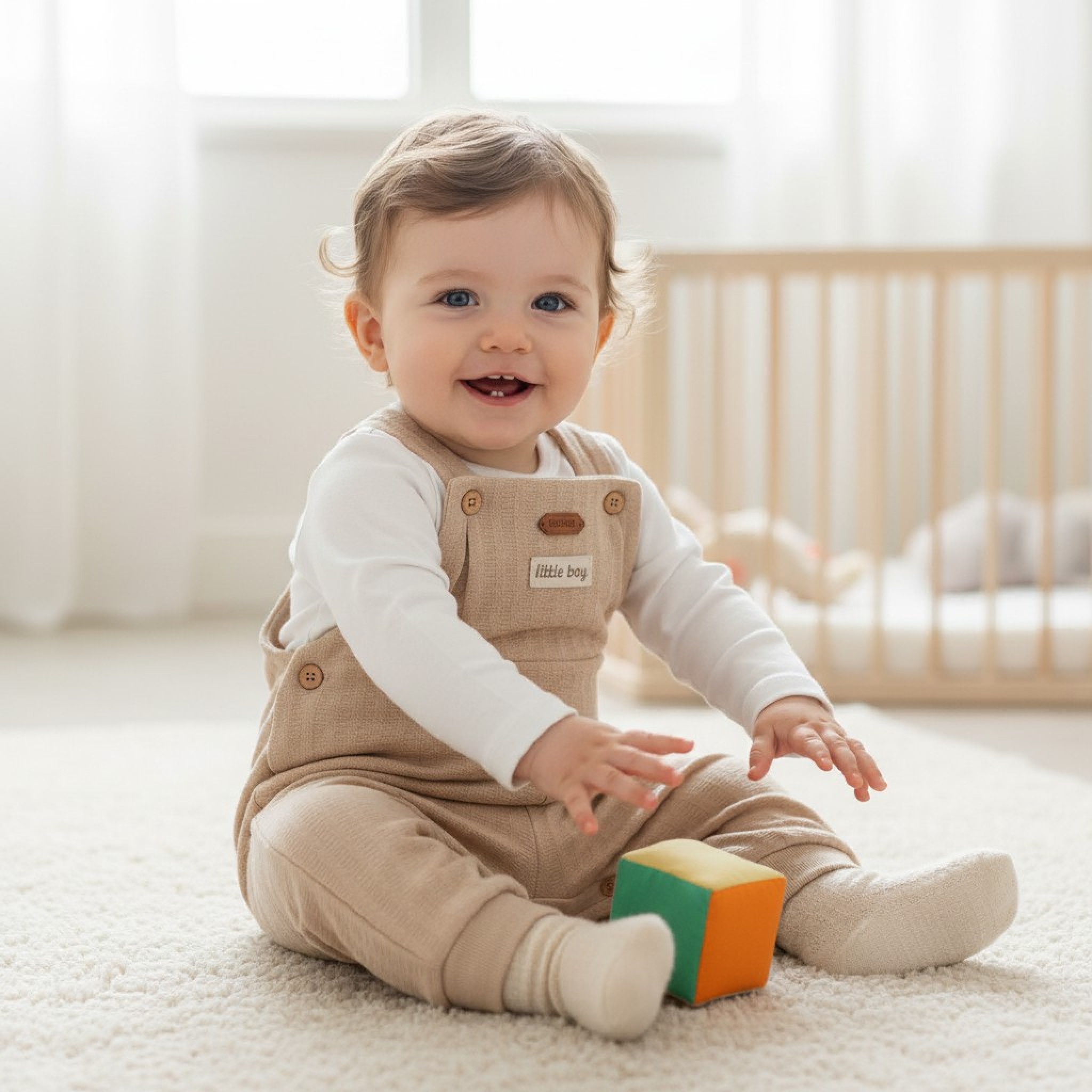 Tongs Baby  * TO5625B Spanish “LITTLE BOY” Dungarees Set (9-12 months)